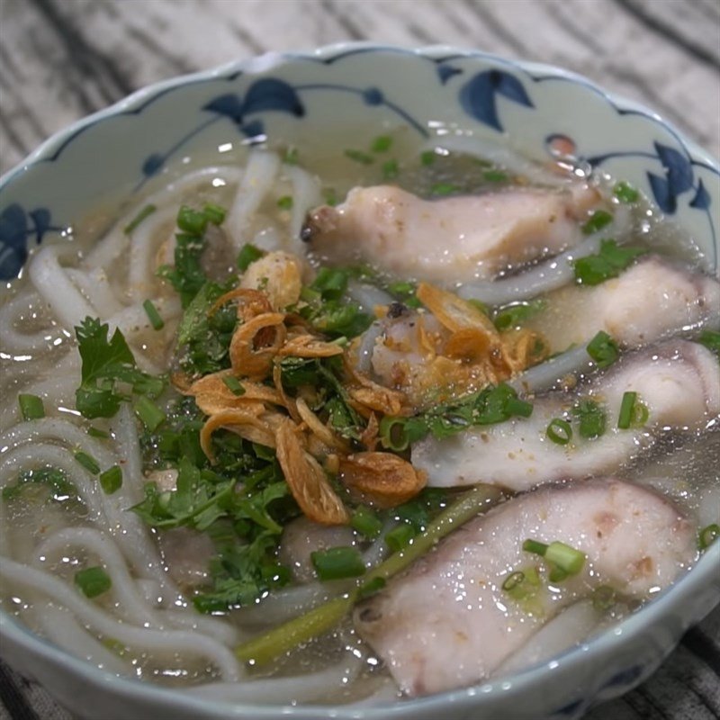 Thành phẩm bánh canh cá lóc miền Tây thơm ngon