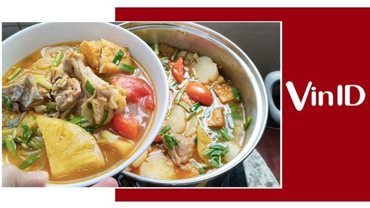 Thành phẩm bún gà cà chua hấp dẫn