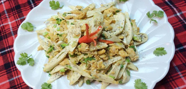 Thành phẩm cách xào niễng với trứng