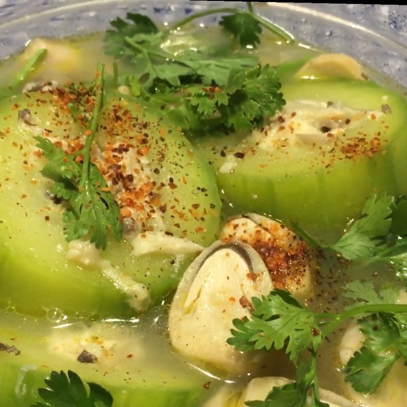 Thành phẩm canh bí đao chay nấm