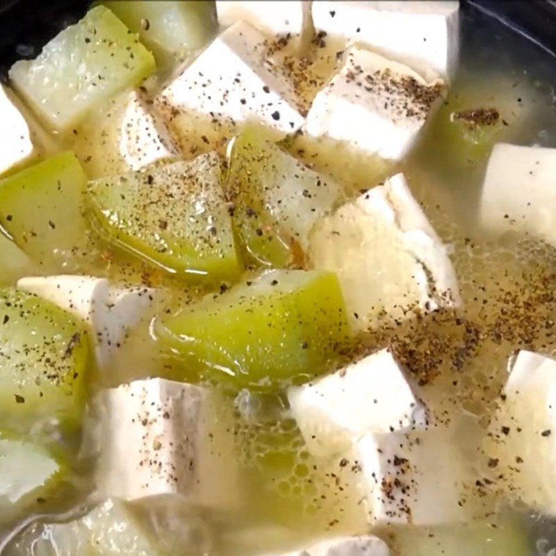 Thành phẩm canh bí đao đậu hũ