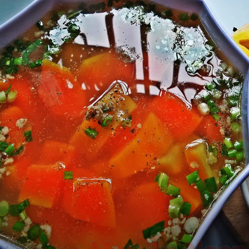 Thành phẩm canh đu đủ thịt băm