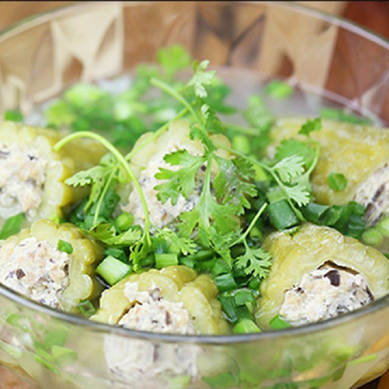 Thành phẩm canh mướp đắng nhồi thịt thơm ngon