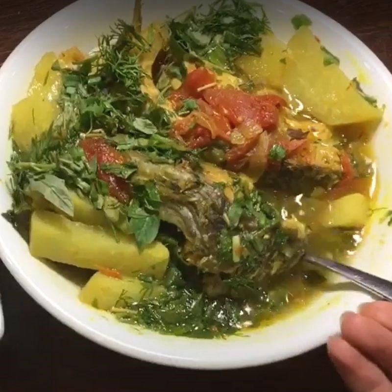 Thành phẩm canh su hào cá chép thơm ngon