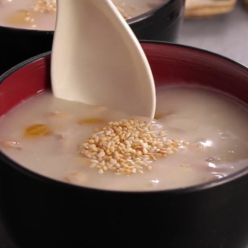 Thành phẩm chè bí đỏ đậu phộng thơm ngon