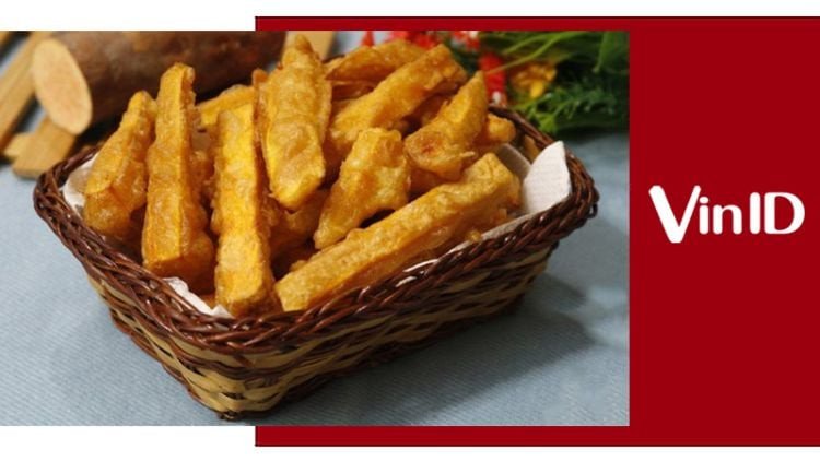 Thành phẩm khoai lang chiên bột vàng ươm hấp dẫn