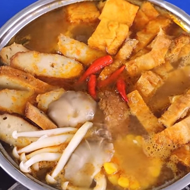 Thành phẩm lẩu chay chua ngọt