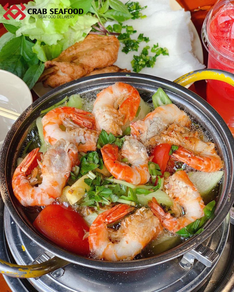 Thành phẩm Lẩu Tôm 5 Ri hấp dẫn, sẵn sàng thưởng thức