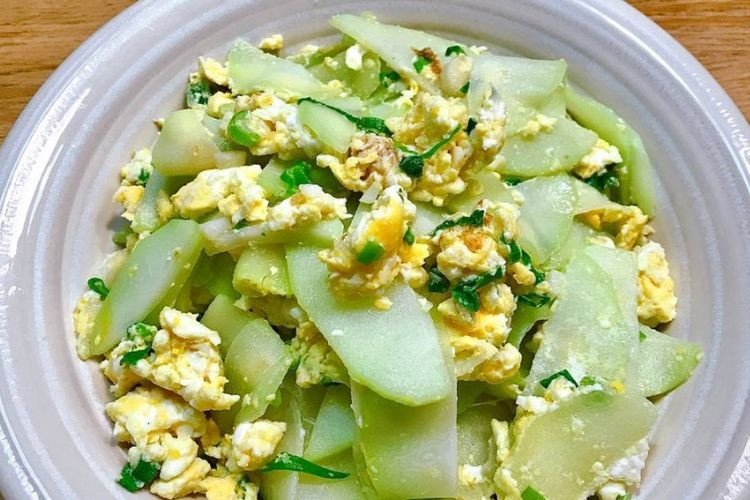 Thành phẩm món su su xào trứng thơm ngon và dễ ăn