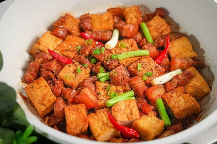 Thành phẩm món thịt kho đậu hũ thơm ngon