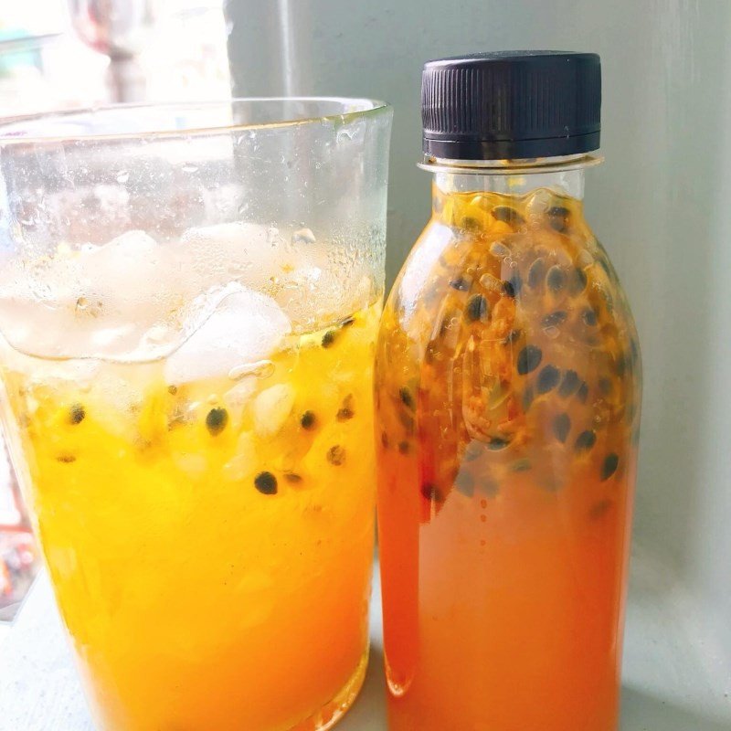 Thành phẩm siro chanh dây đường phèn sánh mịn