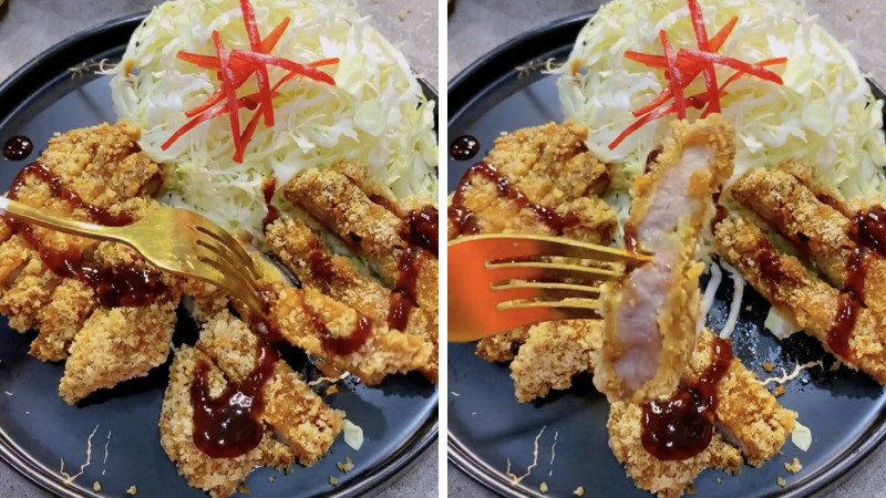 Thành phẩm thịt heo chiên xù sốt teriyaki