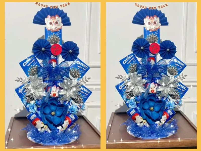 Tháp bánh Oreo xanh dương độc đáo, mang vẻ đẹp hiện đại