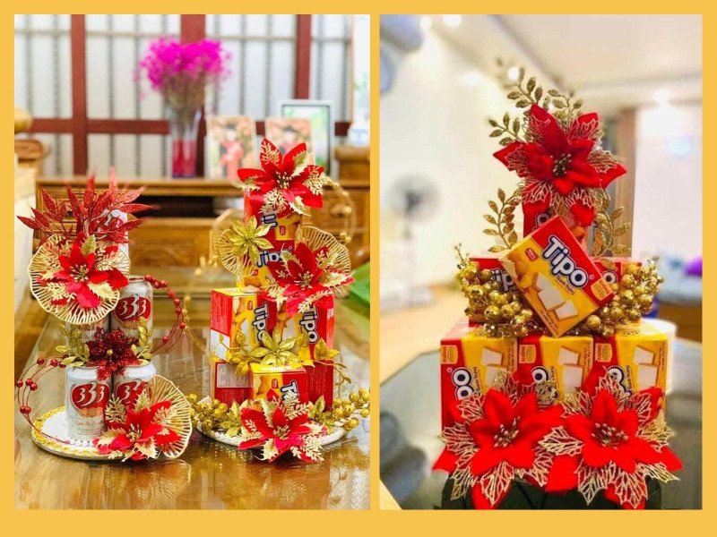 Tháp bánh Tipo màu đỏ rực rỡ, dễ làm tại nhà