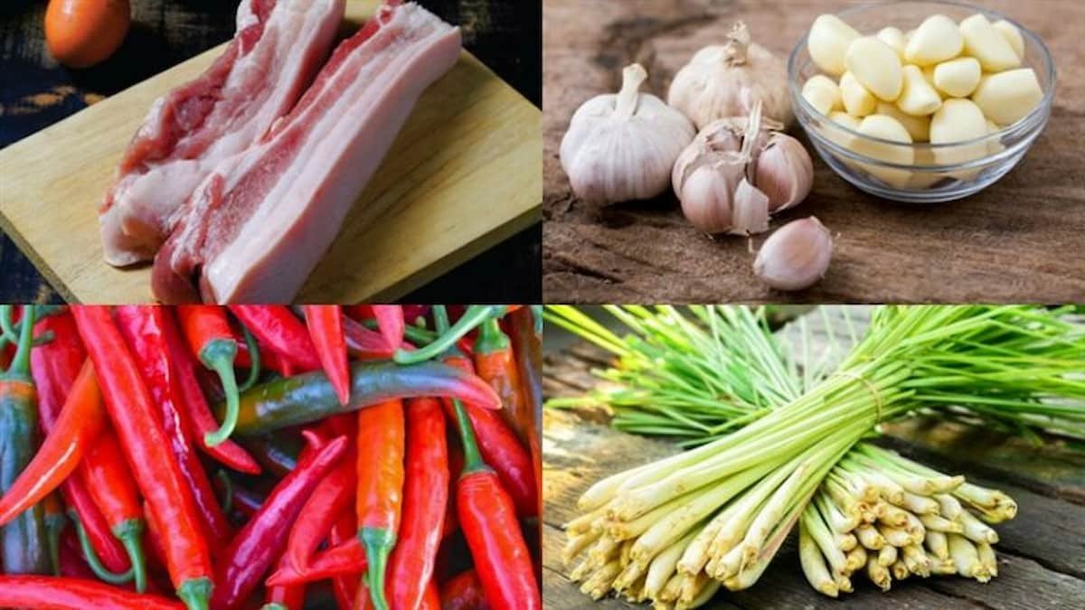 Thịt ba chỉ tươi ngon chuẩn bị cho món rang sả ớt