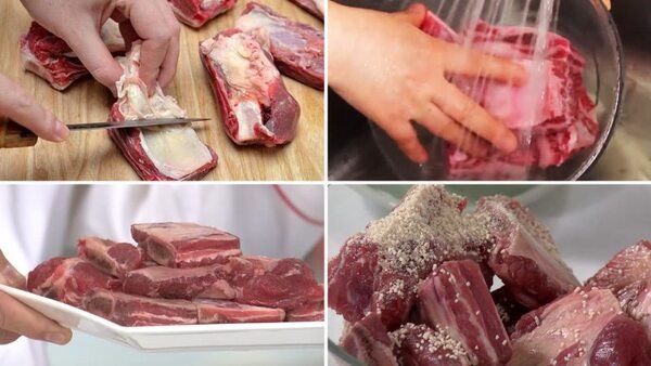 Thịt bắp bò và sườn bò tươi ngon đã được sơ chế sạch