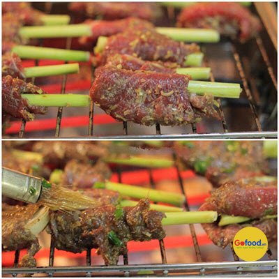 Thịt bò cuộn sả nướng