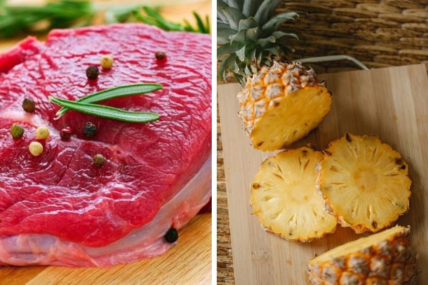 Thịt bò xào dứa với cà chua cung cấp vitamin C