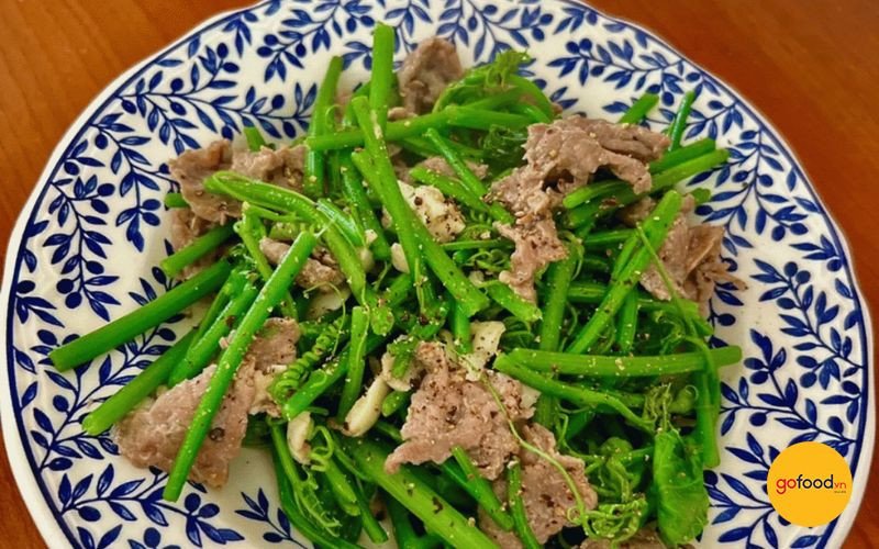Thịt bò xào ngọn su su xanh tươi, đậm đà dinh dưỡng