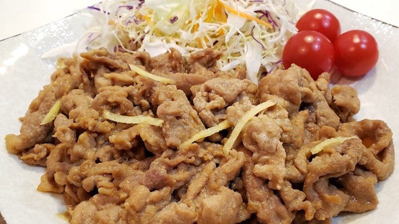 thịt lợn nạc xào gừng ấm bụng