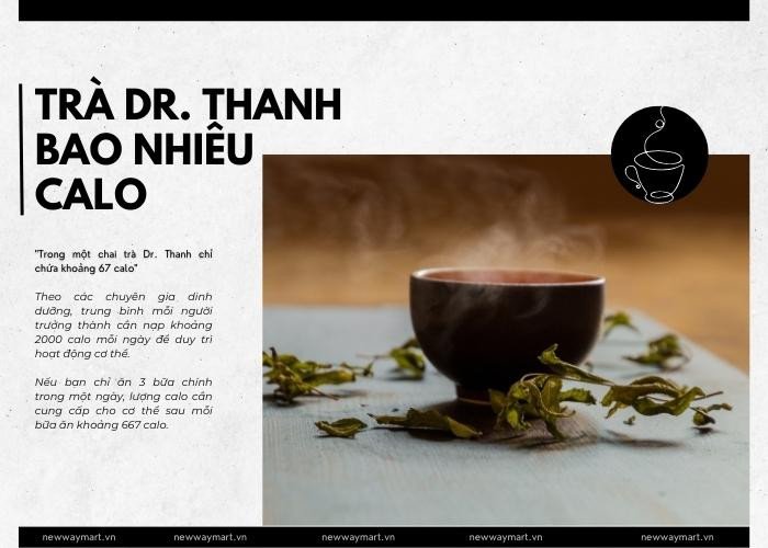 Thông tin dinh dưỡng trên chai trà Dr Thanh