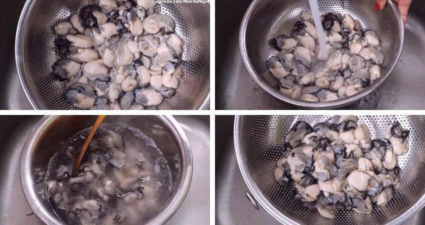 Thực hiện sơ chế hàu đúng cách để nấu cháo