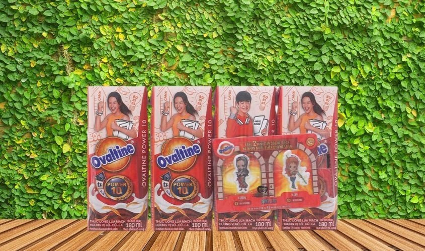 Thùng sữa Ovaltine 180ml vị socola và thông tin dinh dưỡng