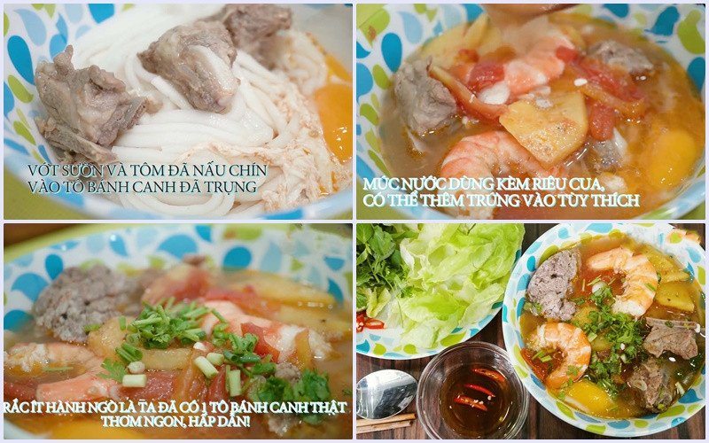 Tô bánh canh cua đồng được trình bày đẹp mắt với riêu cua