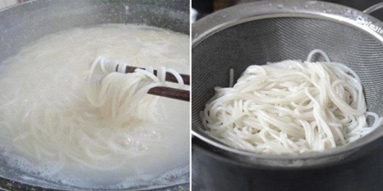 Tô bún bò Huế nóng hổi với đầy đủ topping thịt, chả, và rau thơm