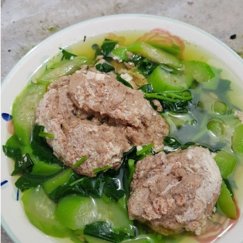 Tô canh cua rau mồng tơi mướp thành phẩm chuẩn vị