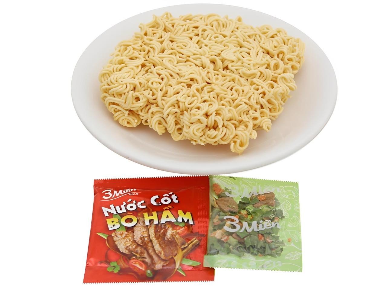 Tô mì 3 Miền bò hầm rau thơm hấp dẫn, hiển thị các thành phần dinh dưỡng