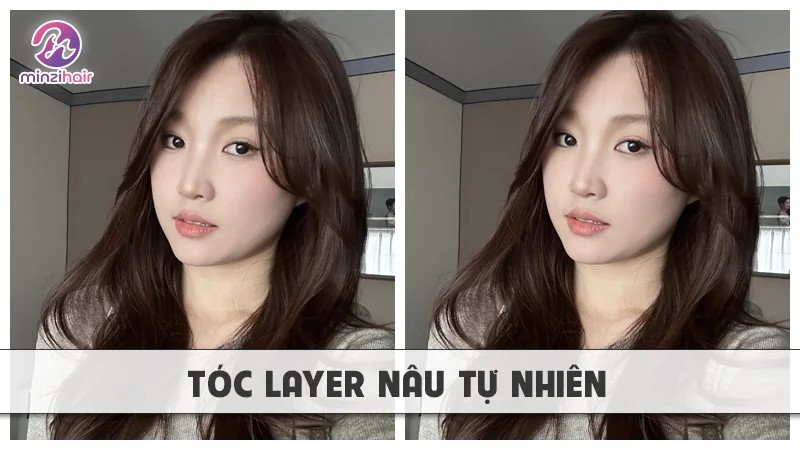 Tóc layer nâu tự nhiên