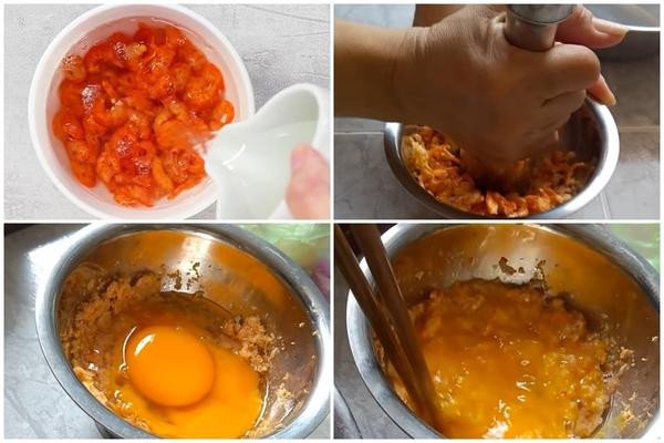 Tôm khô đã sơ chế chuẩn bị cho món riêu cua ngon