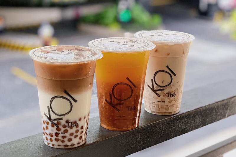 Trà sữa KOI Thé với lớp kem và trân châu