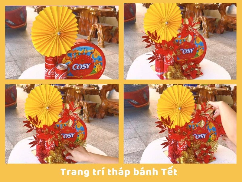 Trang trí tháp bánh và nước ngọt tại nhà với phụ kiện quạt giấy