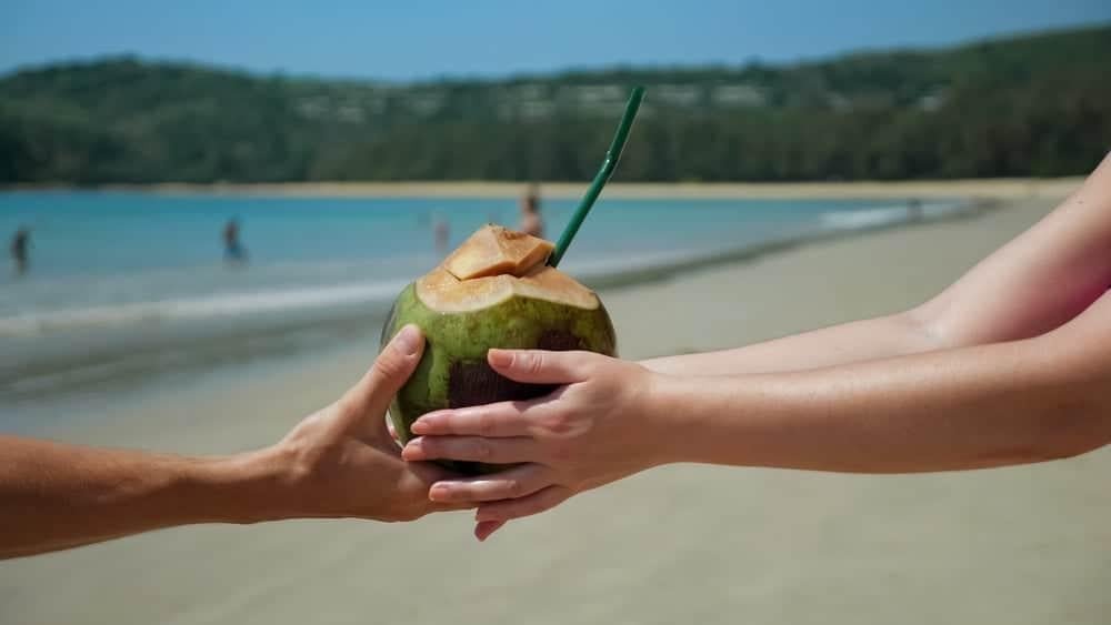 Uống nước dừa giúp cấp nước và không gây tăng cân