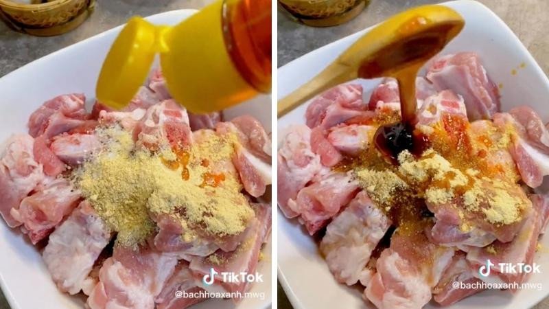 Ướp sườn non cho món lagu pate