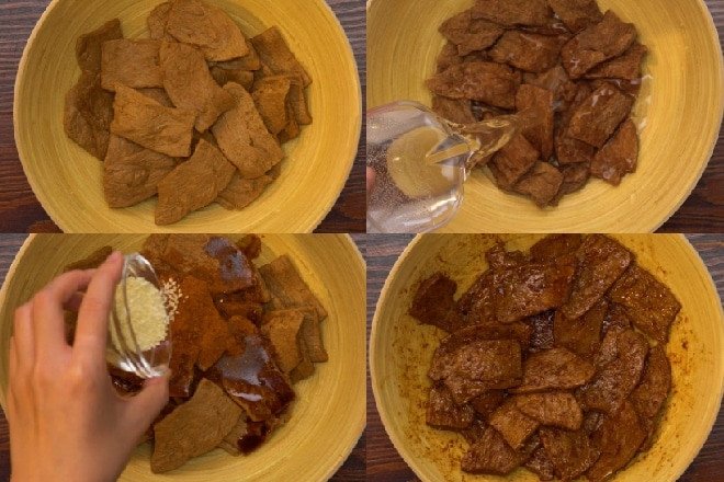 Ướp thịt bò chay cho món miến