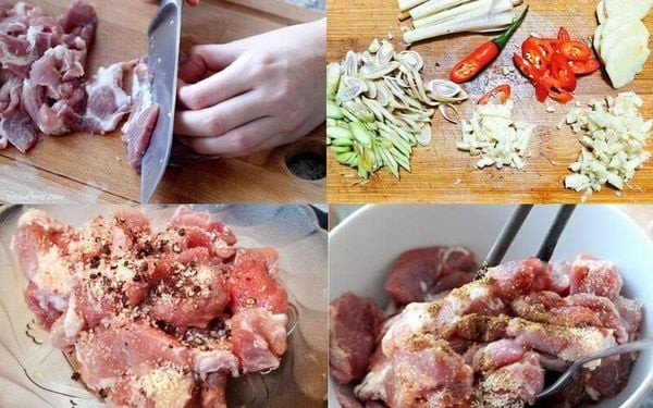 Ướp thịt heo rừng với gia vị