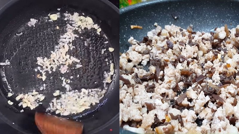 Xào nhân thịt heo và mộc nhĩ đậm đà