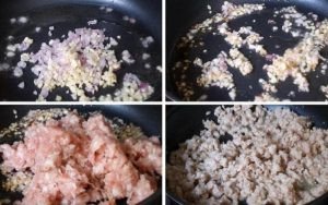 Xào nhân tôm thịt với cà rốt và củ sắn thơm lừng cho bánh mặn