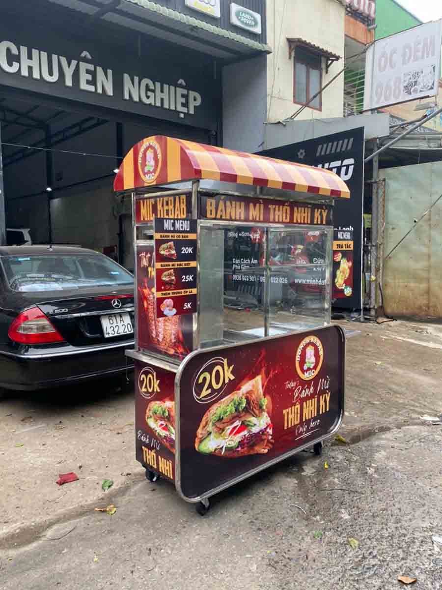 Xe bánh mì kebab chuyên nghiệp để kinh doanh xíu mại