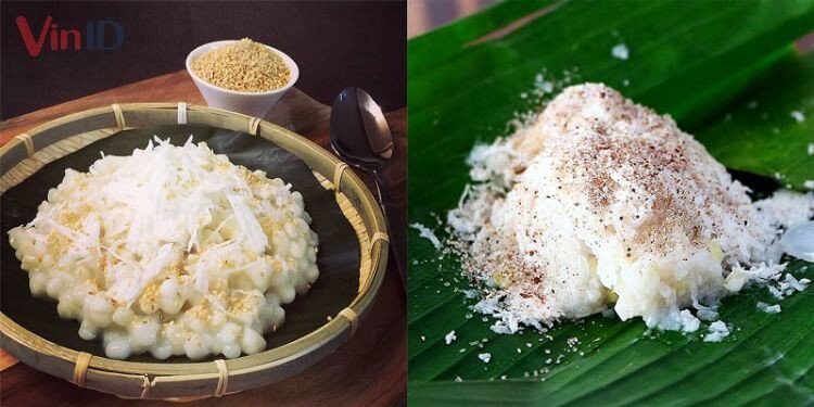 Xôi bắp khô nhão thành phẩm trình bày đẹp mắt