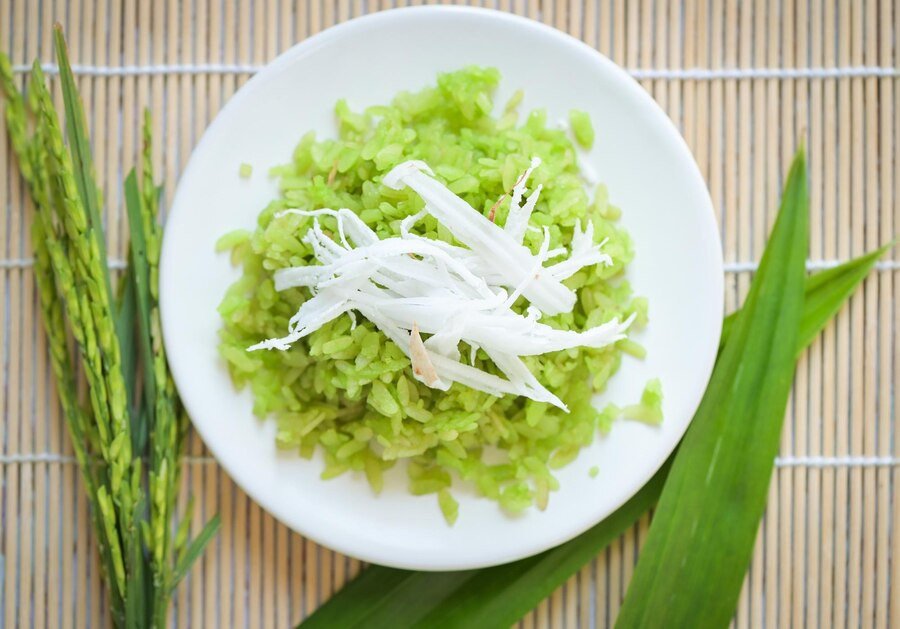 Xôi cốm xanh chuẩn vị Hà Nội dẻo thơm hấp dẫn