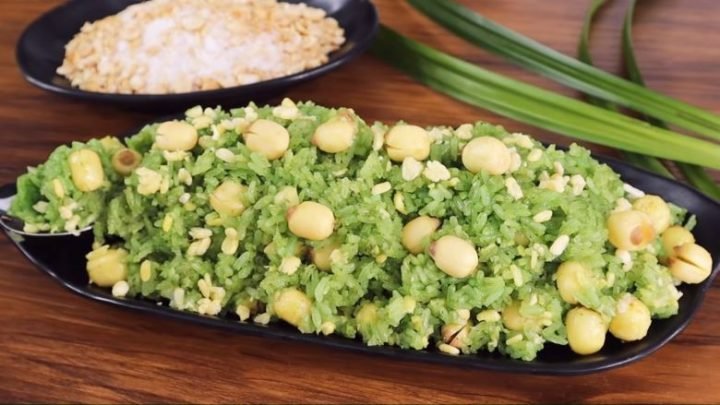 Xôi lá dứa xanh mướt dẻo thơm, một lựa chọn ăn ngon