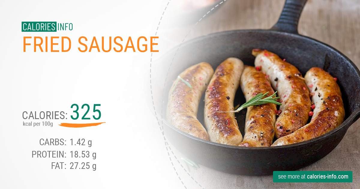 Xúc xích chiên vàng ruộm trên chảo, minh họa món ăn giàu calo