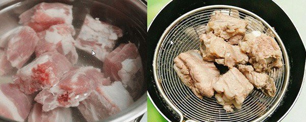 Cách Nấu Canh Khoai Tây Thơm Ngon, Bổ Dưỡng Cho Mọi Gia Đình Xương heo được trụng qua nước sôi và rửa sạch