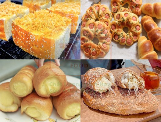 Bánh mì xúc xích chà bông nóng hổi thơm ngon