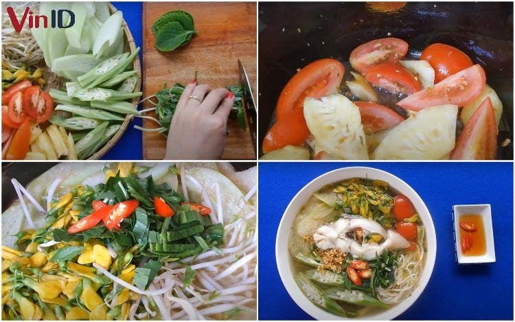 Các bước chuẩn bị nguyên liệu nấu canh chua cá diêu hồng
