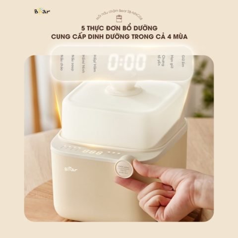 Cách dùng nồi nấu chậm Bear 0.8L SB-NNC08 qua bảng điều khiển cơ